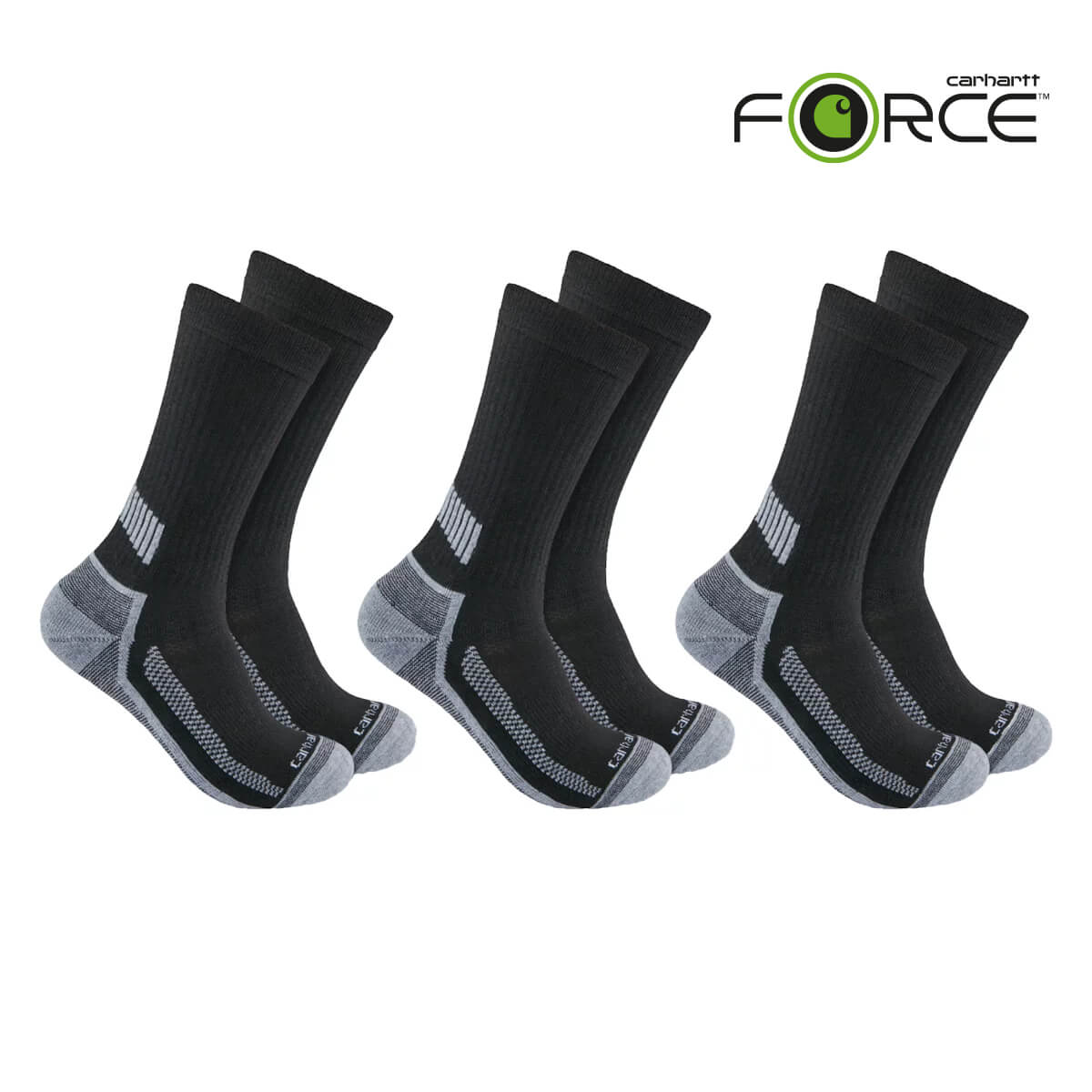 CARHARTT Force Midweight Crew Sock 3 Pack - 1